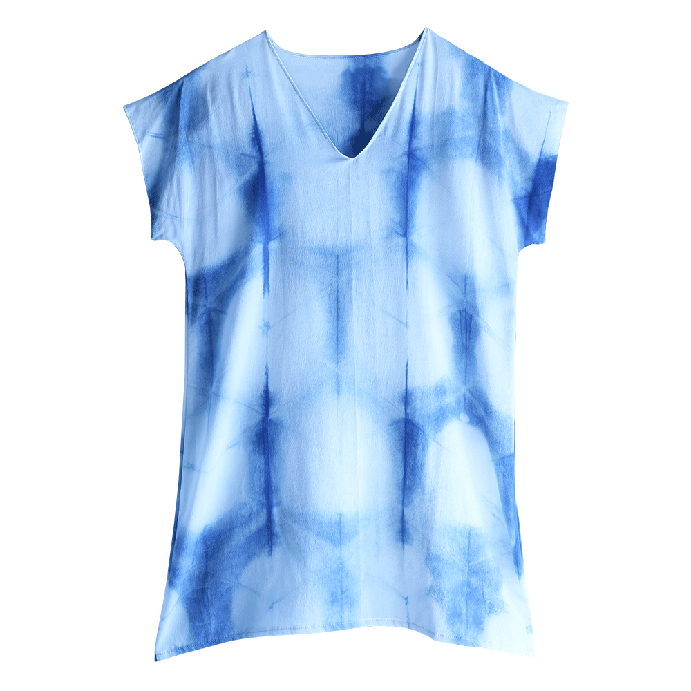 Itajime V-Neck Silk Dress
