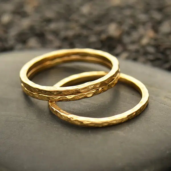 Hammer Finish Stacking Rings