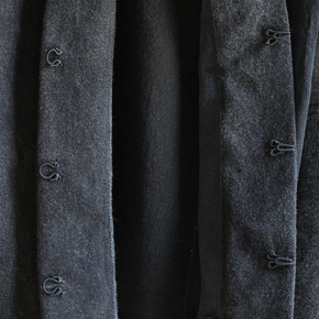 Black Denim Patchwork Jacket - w/ Clasps
