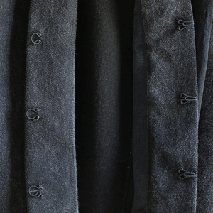 Black Denim Patchwork Jacket - w/ Clasps