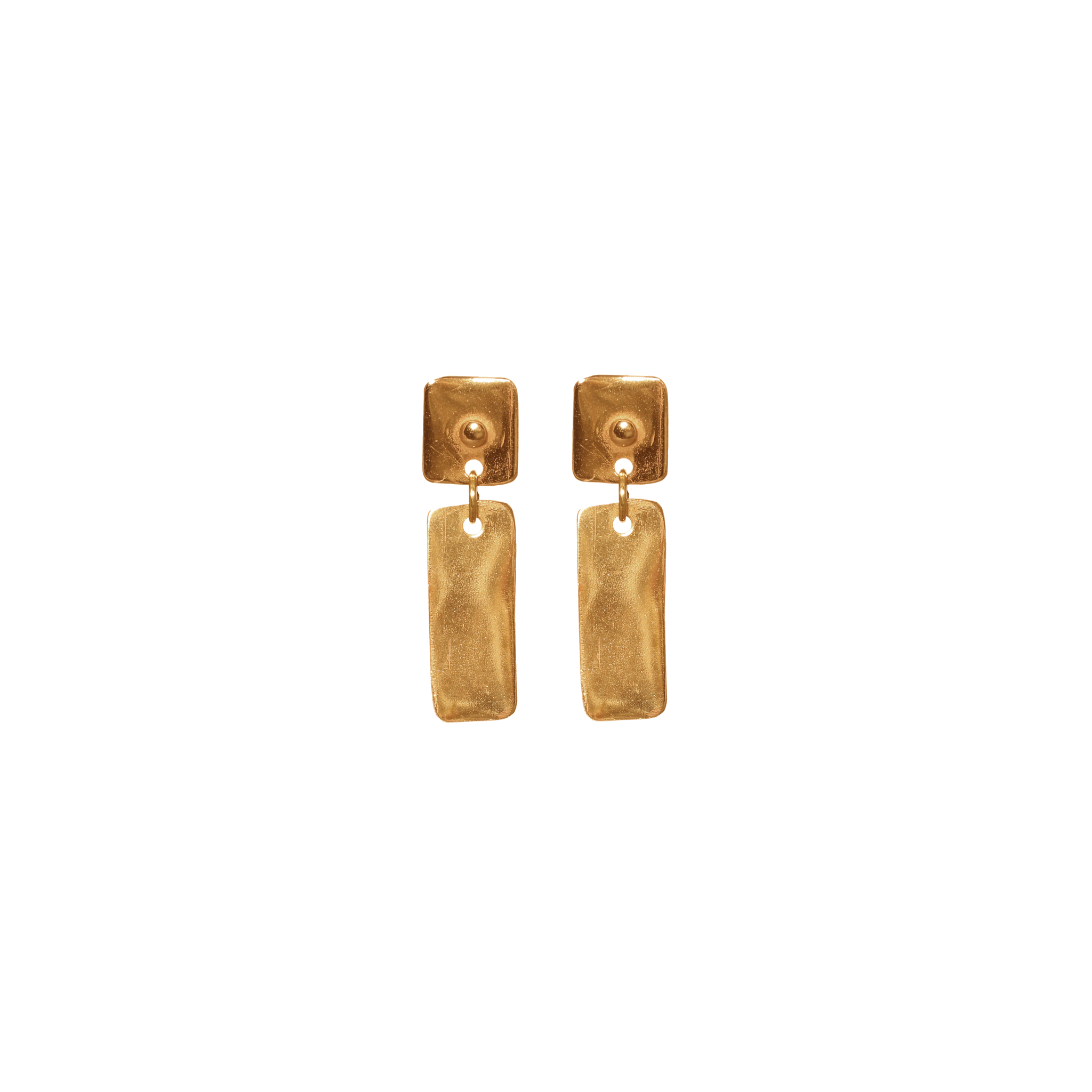 Dangle Brass Rivet Earrings