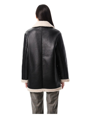Faux Sherpa Leather Jacket