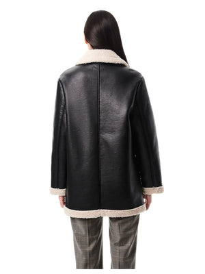 Faux Sherpa Leather Jacket