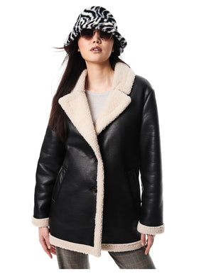 Faux Sherpa Leather Jacket