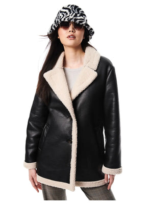 Faux Sherpa Leather Jacket