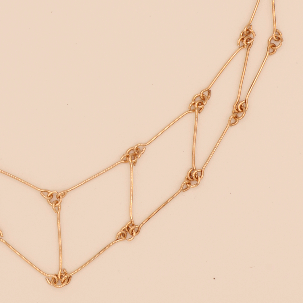 handmade brass interlock necklace