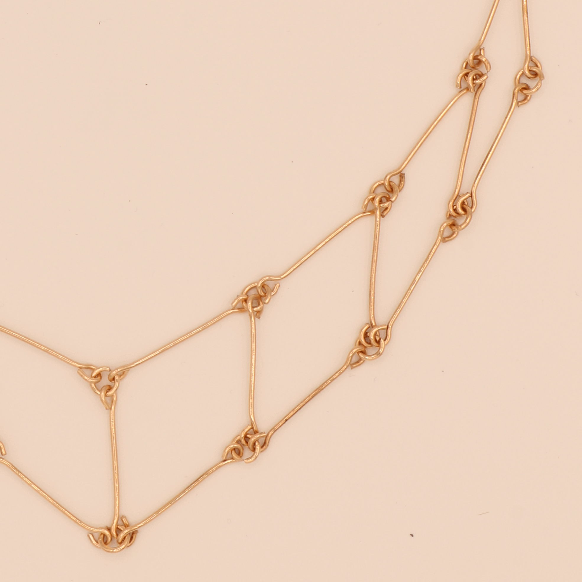 handmade brass interlock necklace
