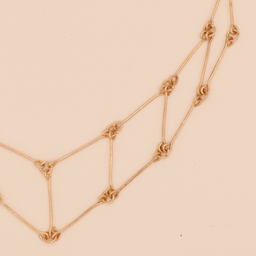 handmade brass interlock necklace
