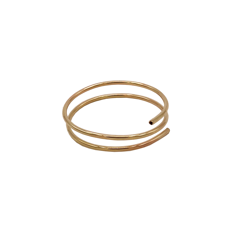 Hollow brass adjustable bangle