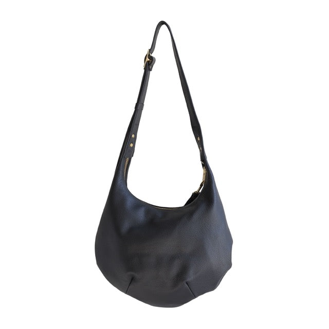 black jean leather hobo
