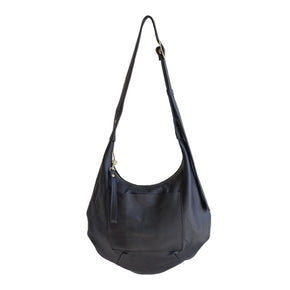 black jean leather hobo