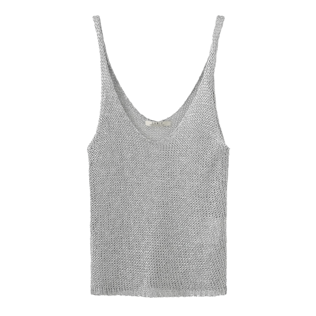 Silver Thin Knit Tank