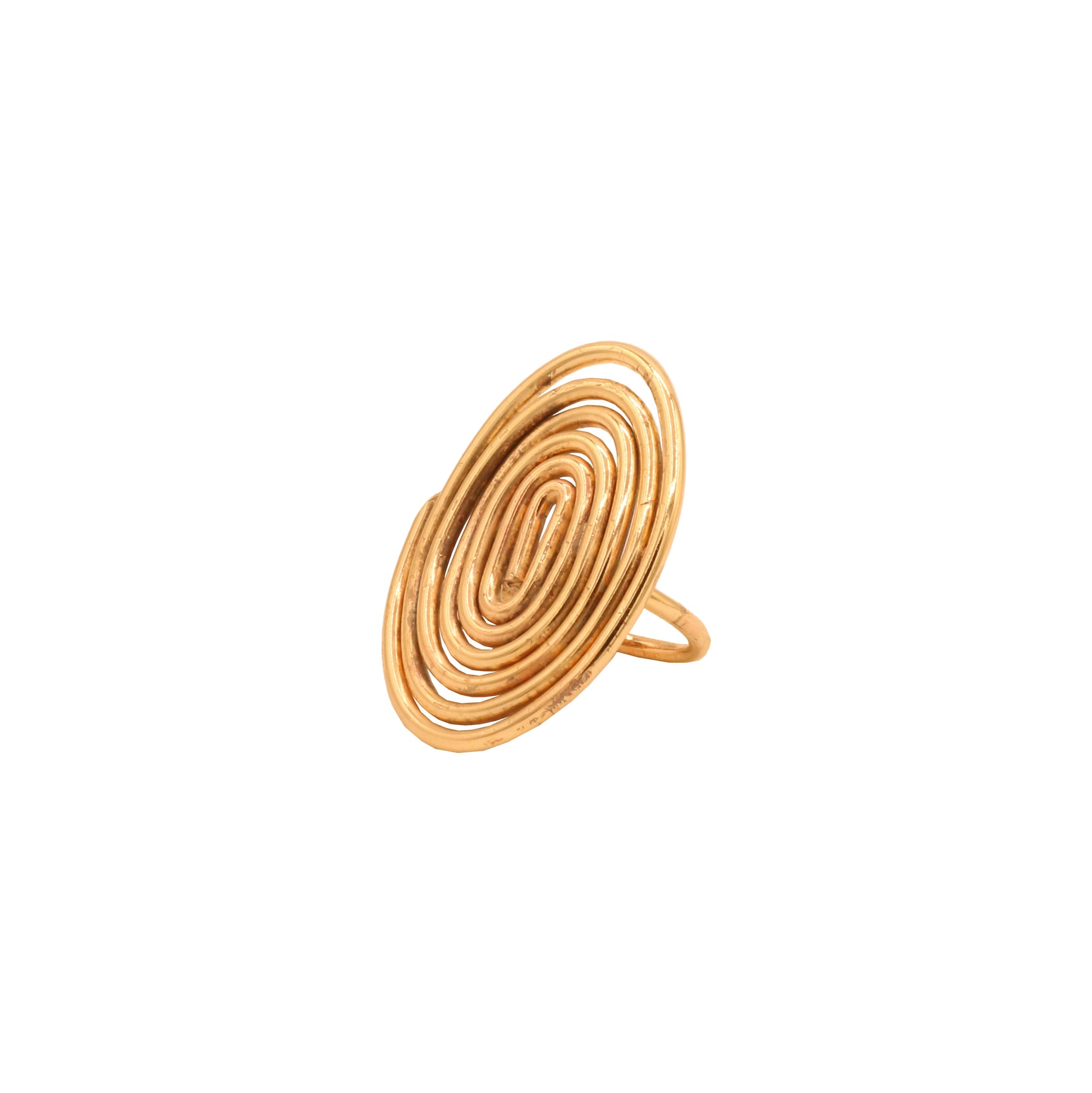 Brass spiral statement ring Line & Label