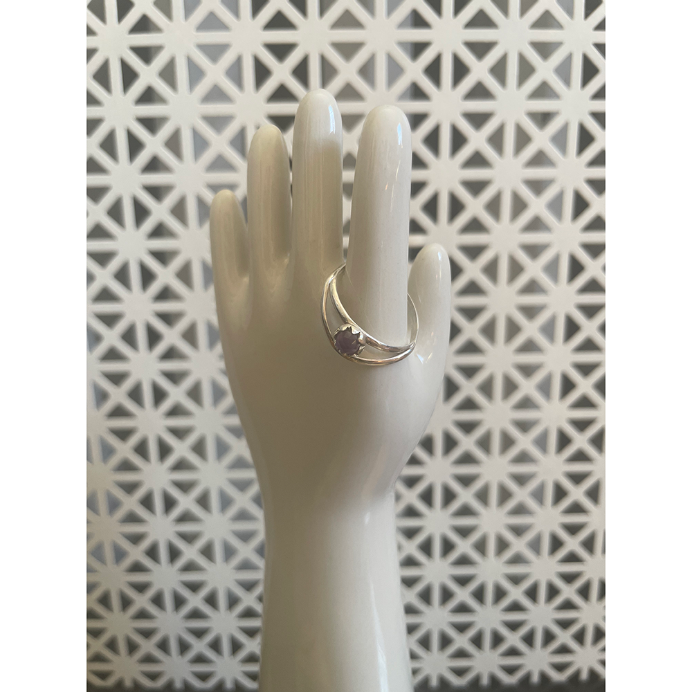 Sterling silver amethyst stacking ring