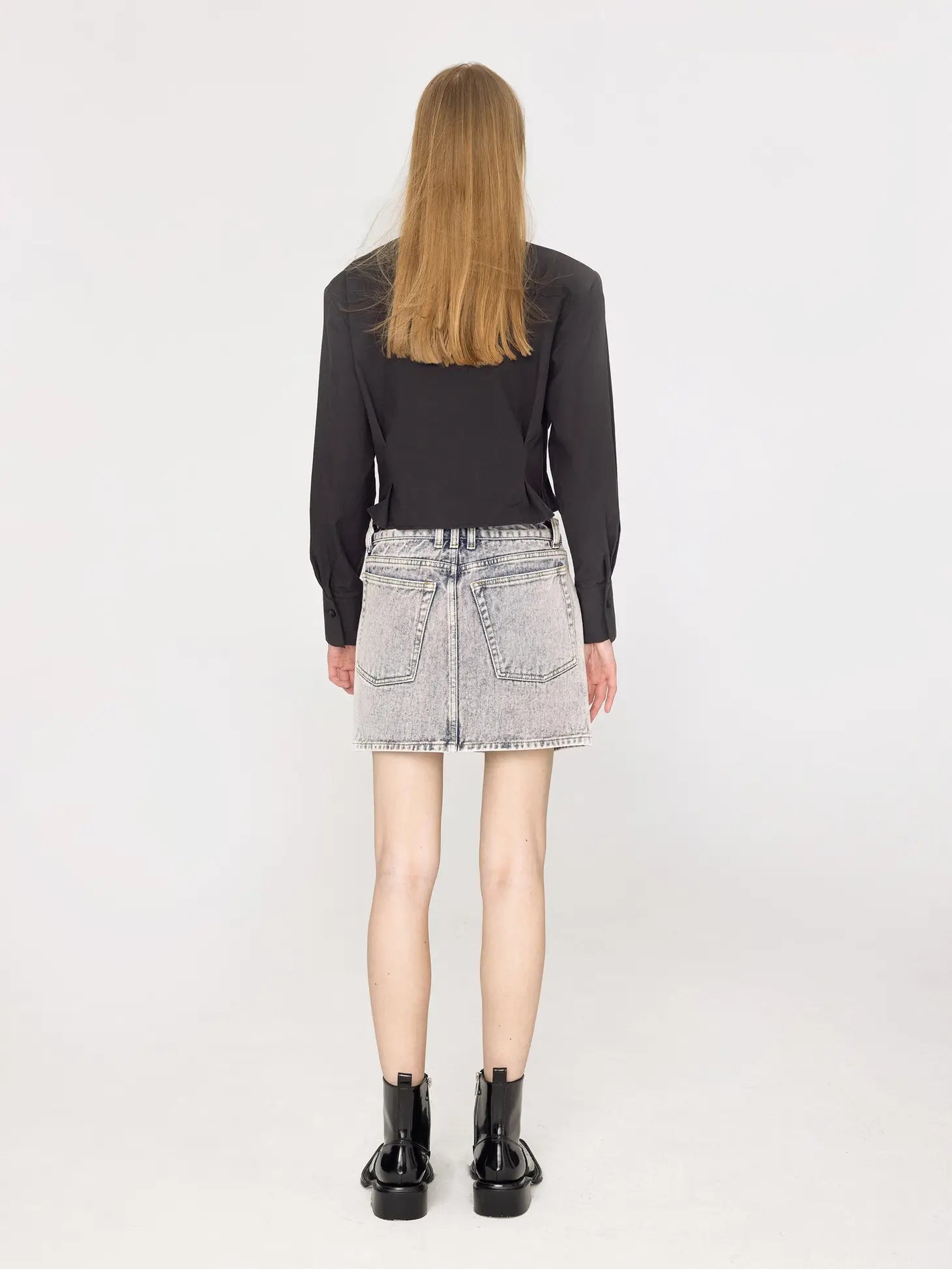Acid Wash Denim Mini Skirt
