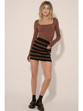 Rib Knit Mini Skirt