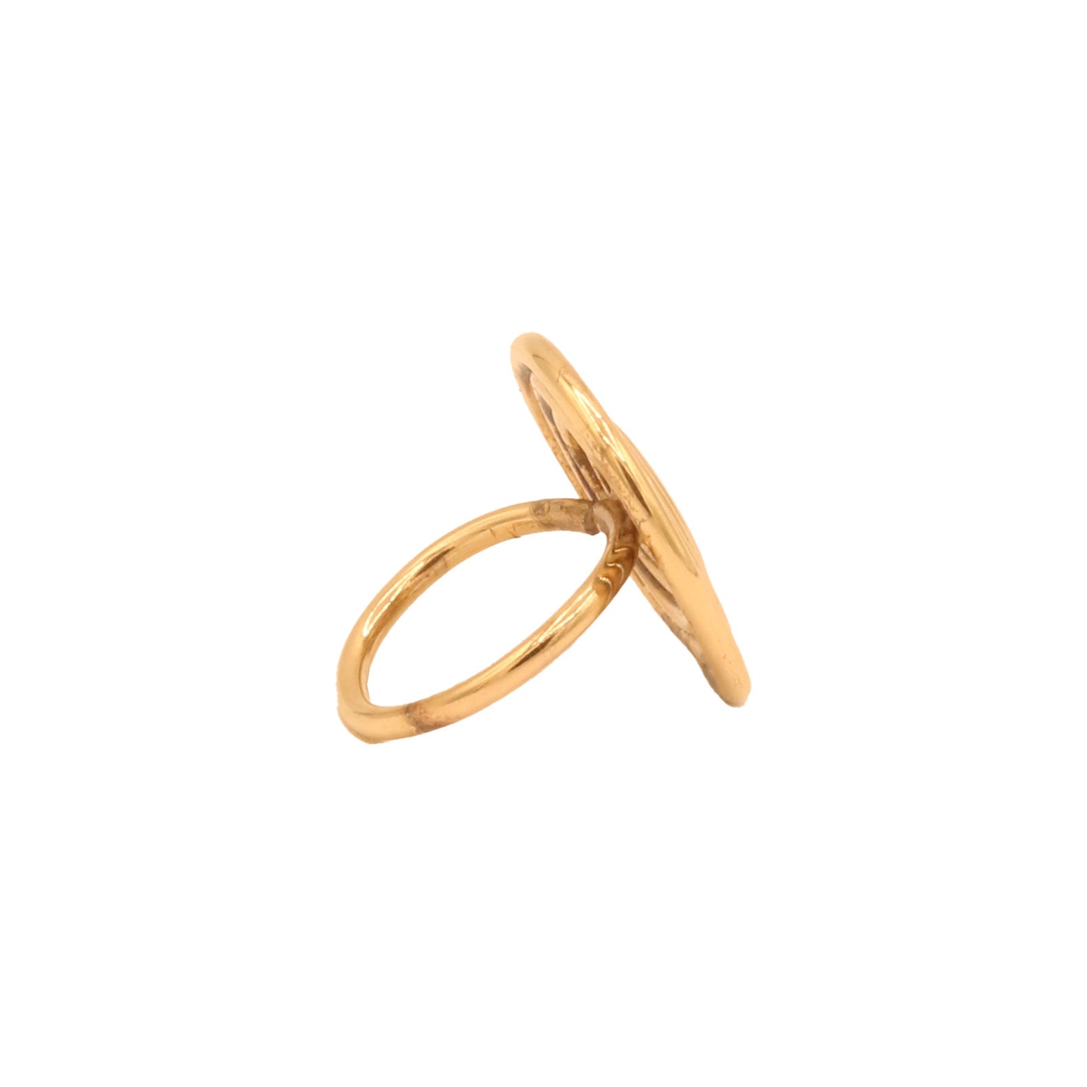 Brass spiral statement ring