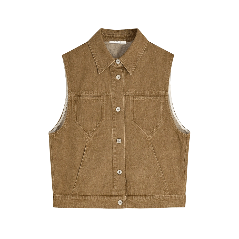 Button Down Denim Vest