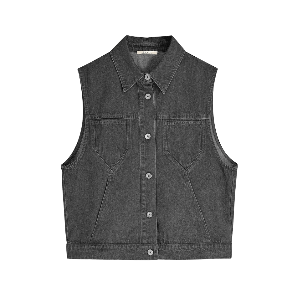 Button Down Denim Vest