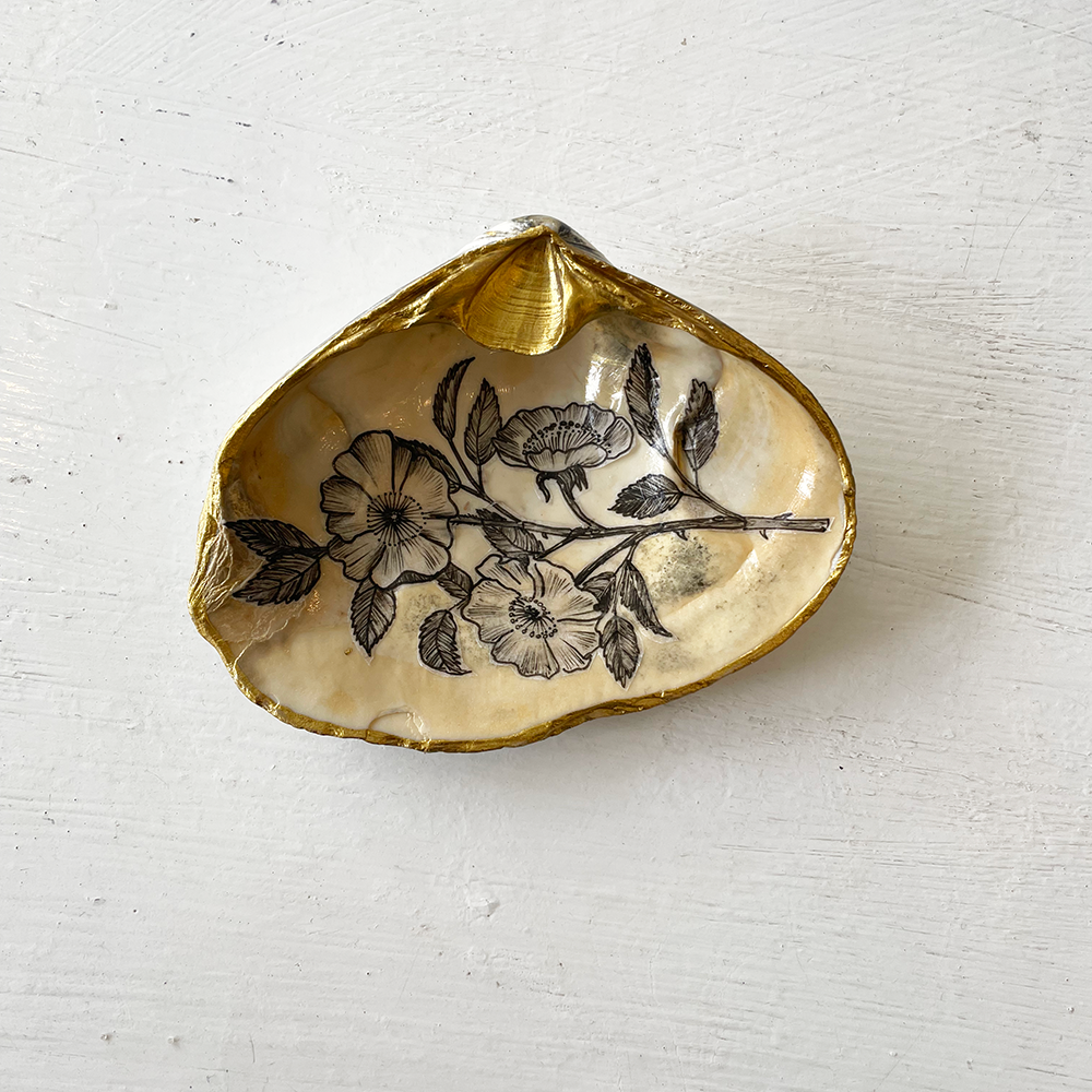 handpainted shell jewelry dish