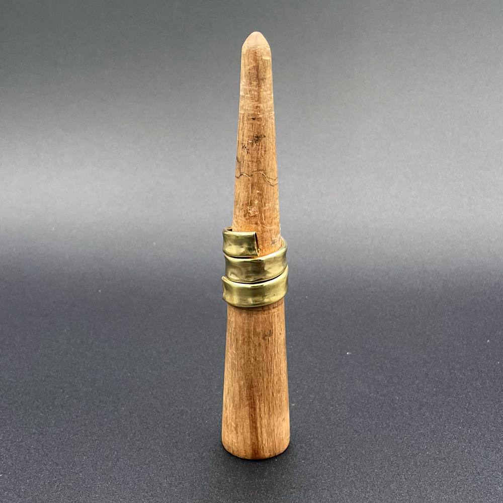 Hollow brass wrap ring made in brooklyn