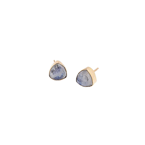 Rainbow Moonstone Triangle Studs