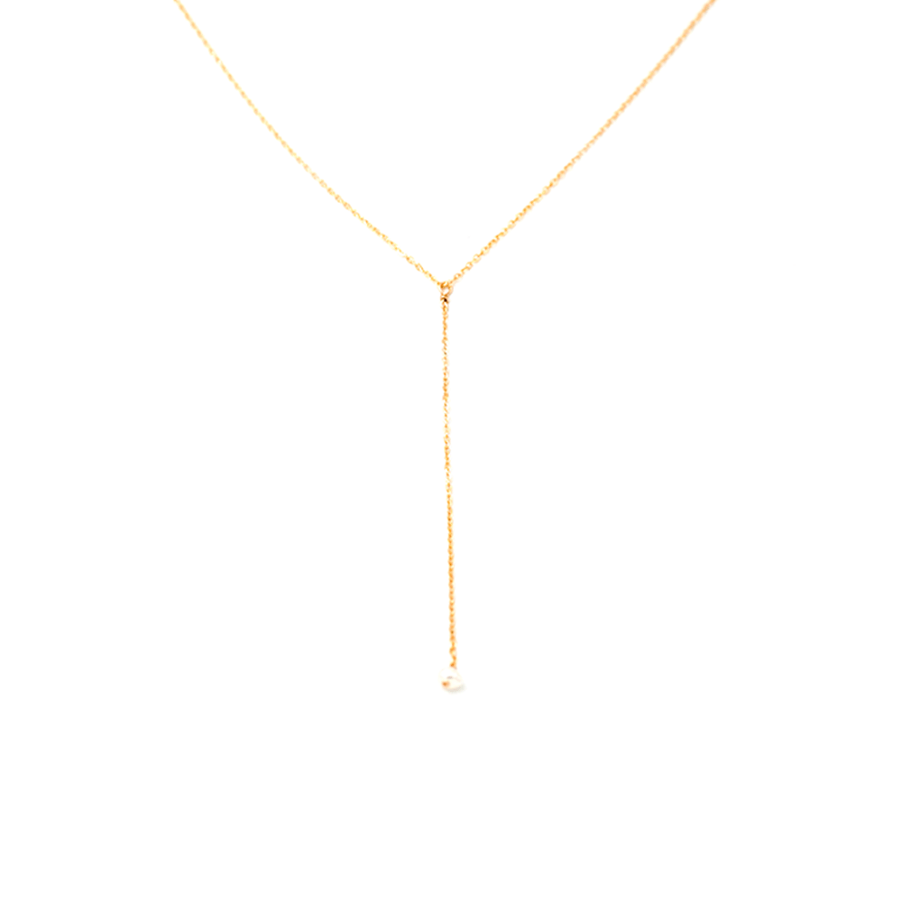 Dainty Pearl Lariat Necklace
