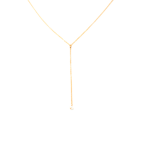Dainty Pearl Lariat Necklace