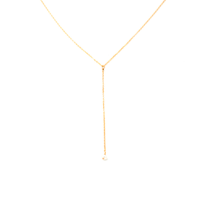 Dainty Pearl Lariat Necklace
