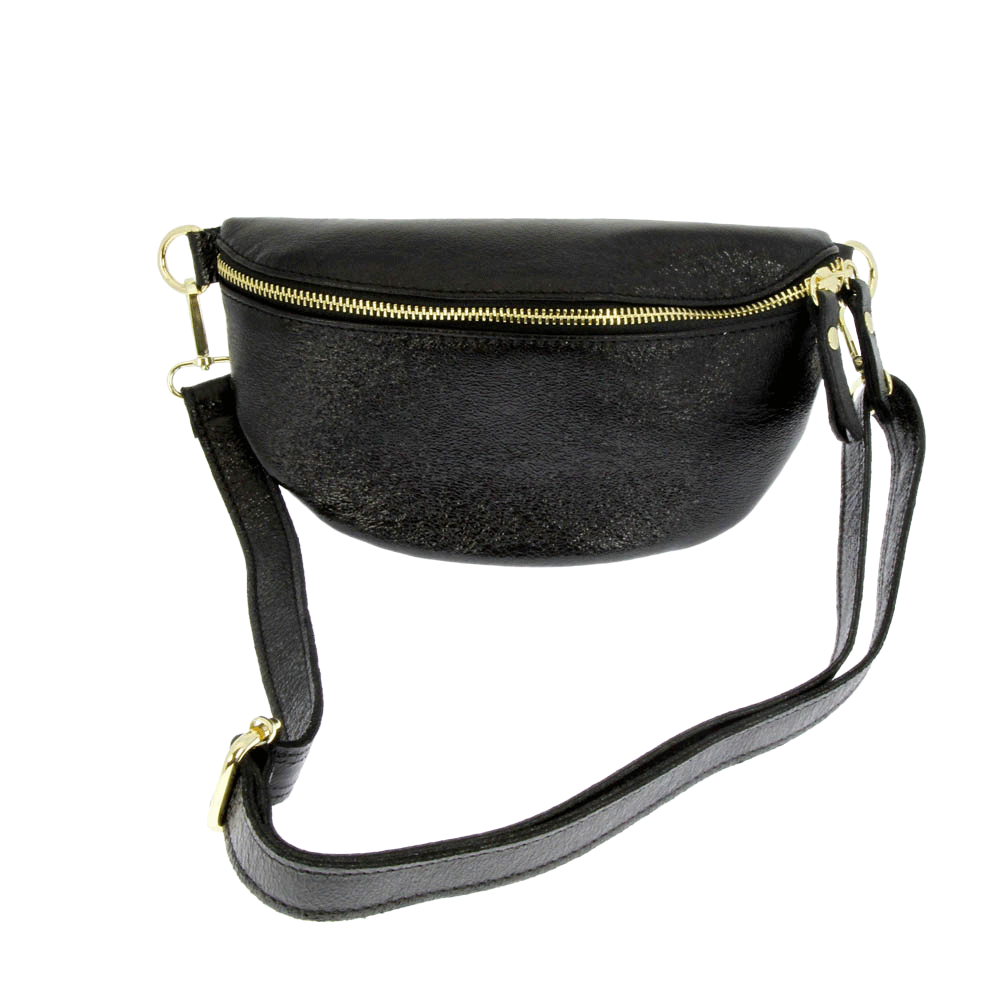 Metallic Leather Crossbody Bag