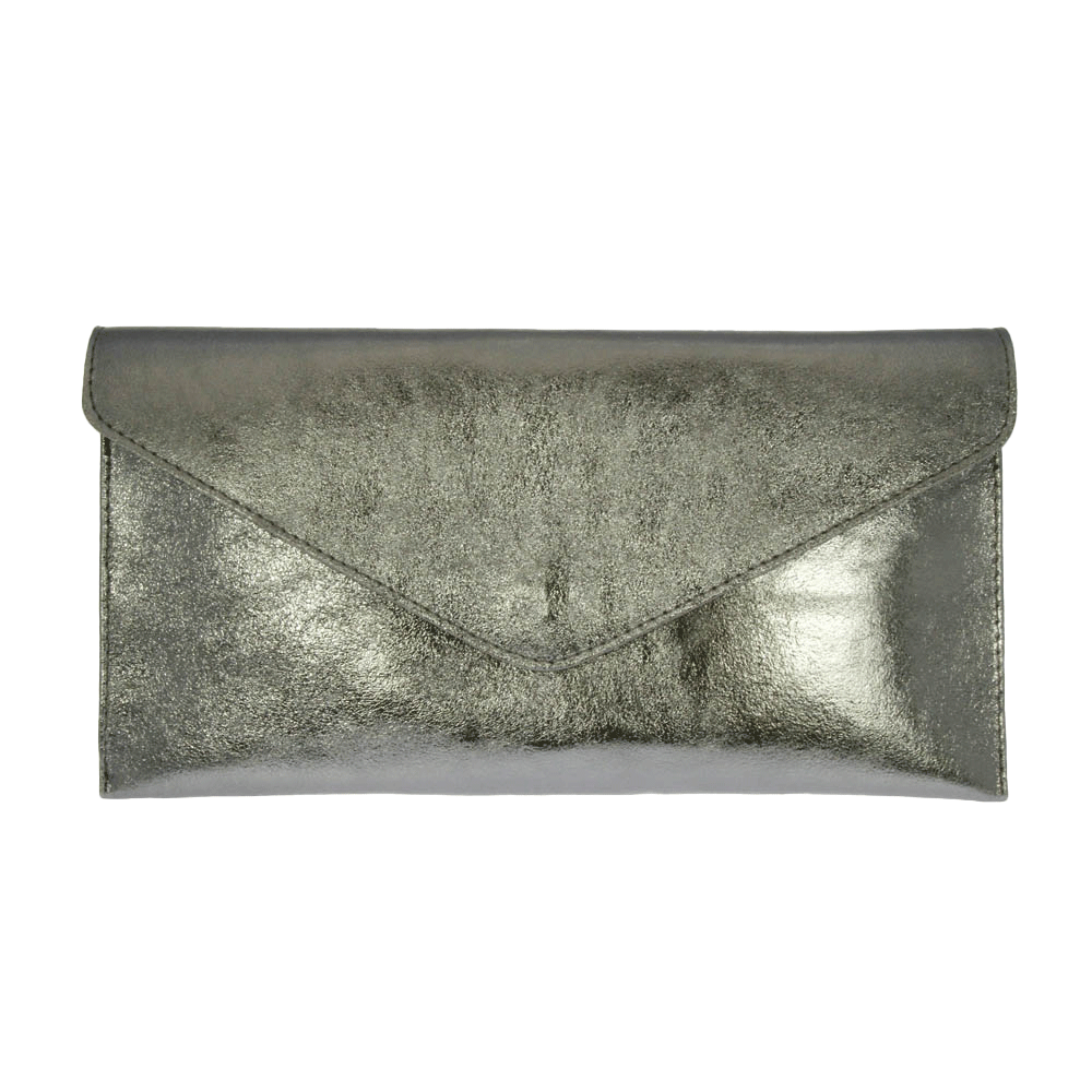 Metallic Leather Clutch