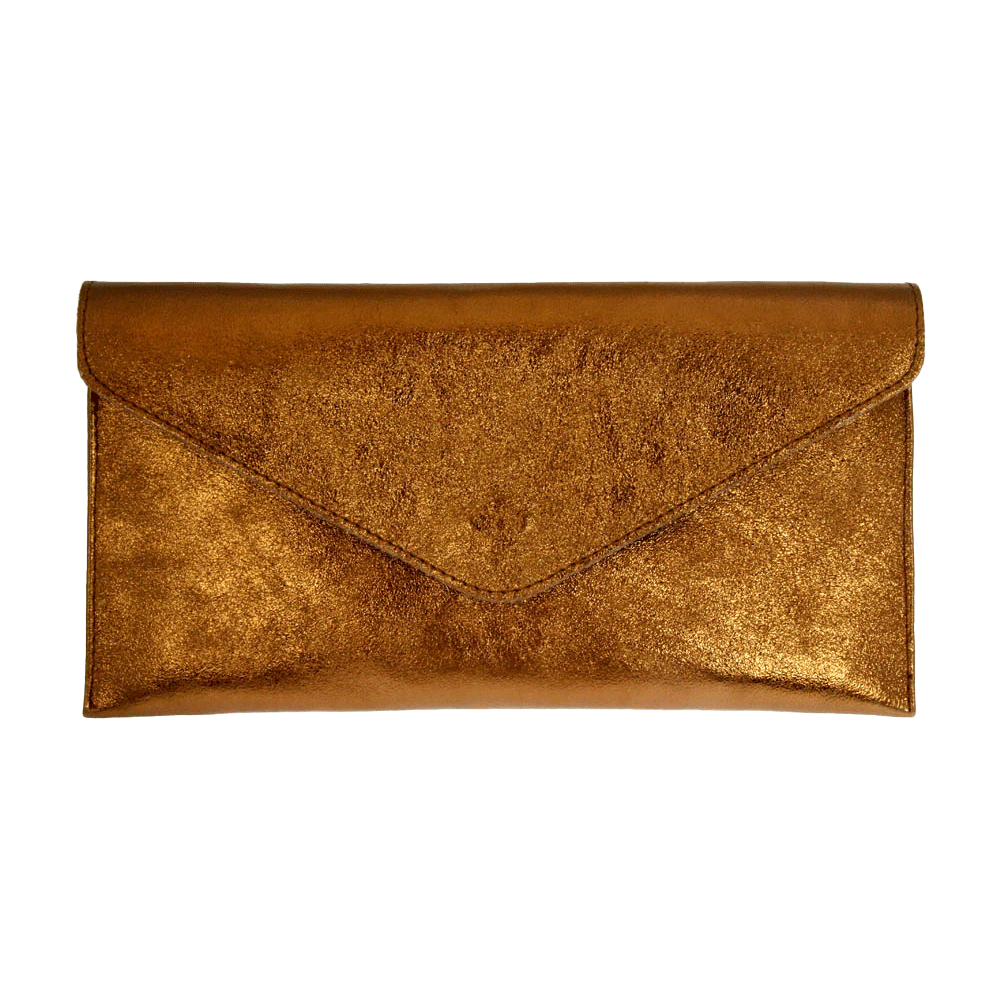 Metallic Leather Clutch