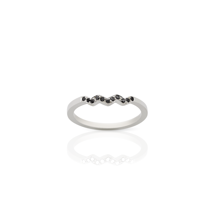 Black Diamond Stacking Ring, Meadowlark, Line & Label