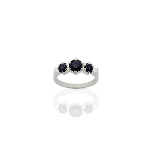 Midnight Sapphire and Sterling Silver Ring