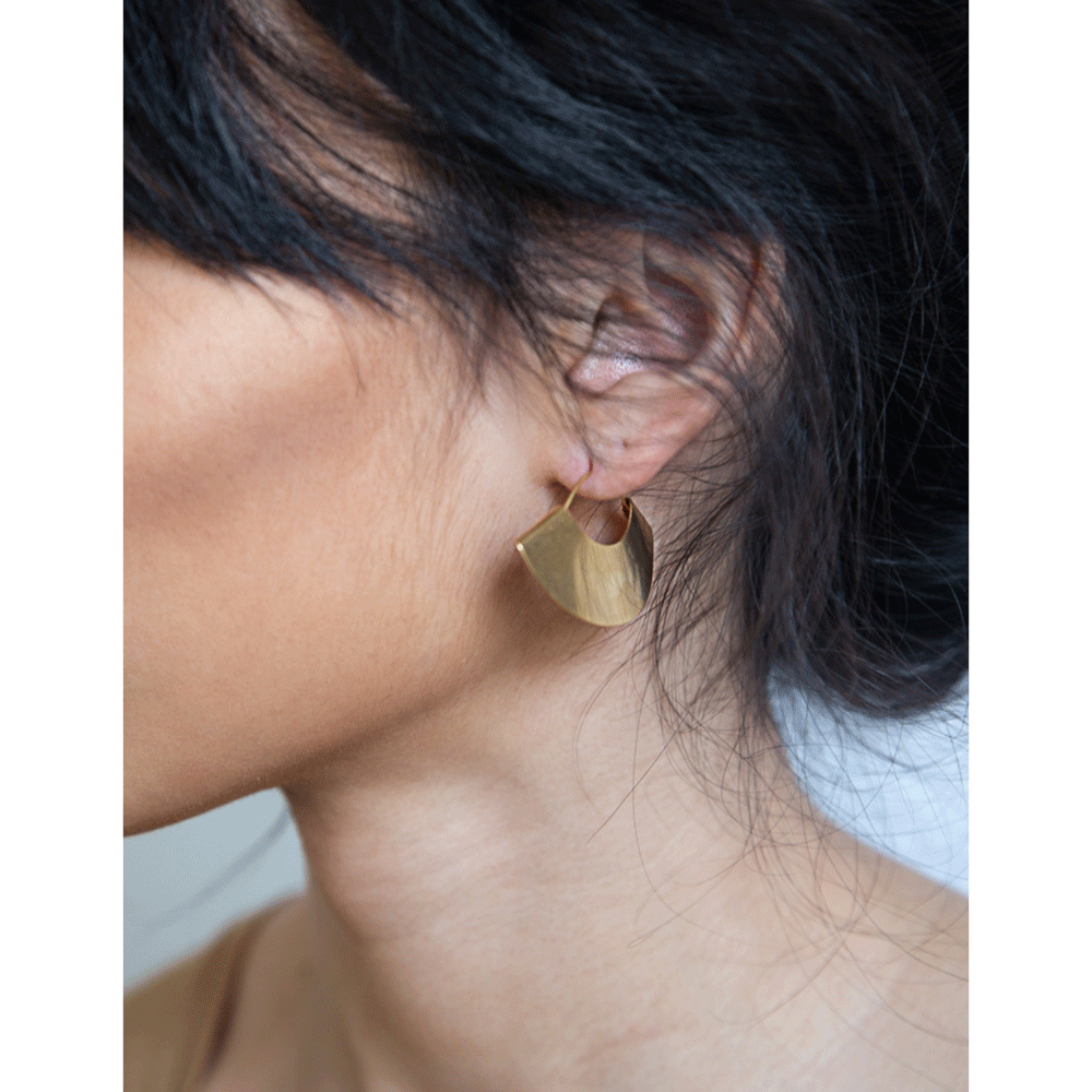 Mini Gold Fan Earrings