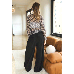 Checkerboard Printed Mesh Top