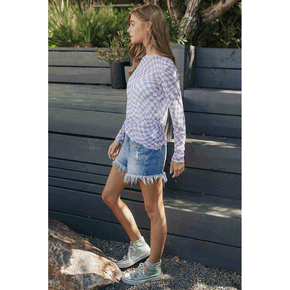 Checkerboard Printed Mesh Top