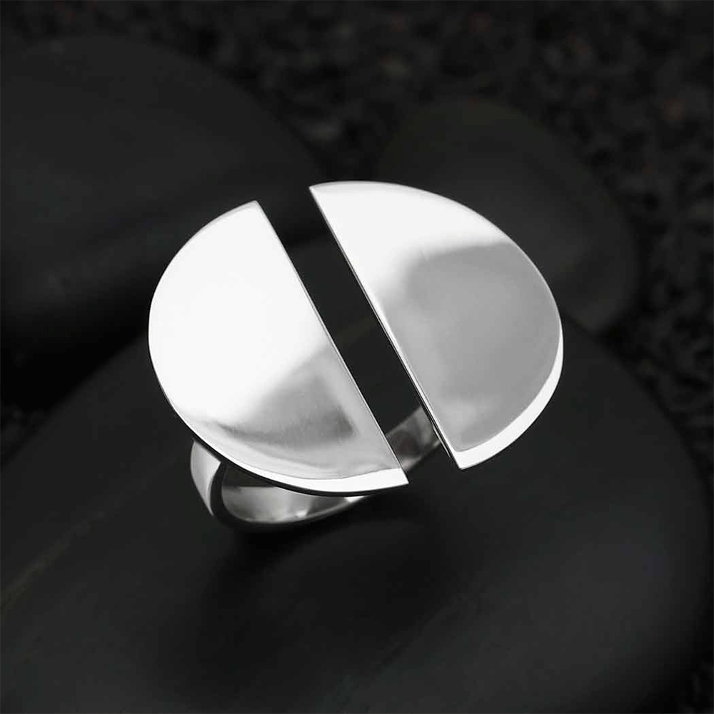 Silver Split Circle Ring