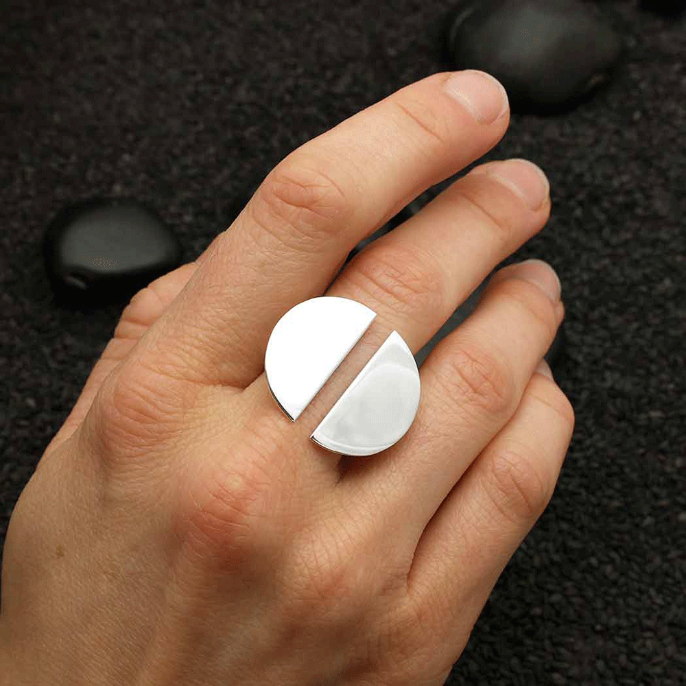 Silver Split Circle Ring