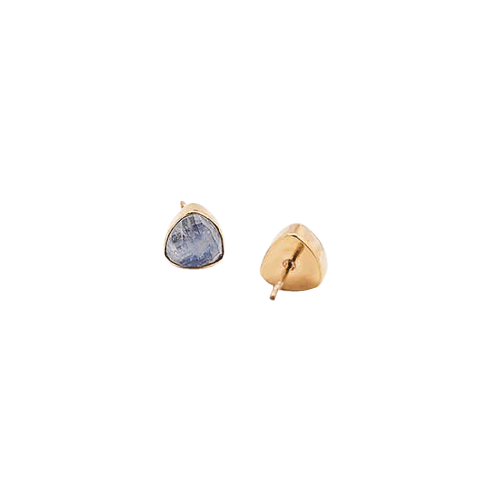Rainbow Moonstone Triangle Studs