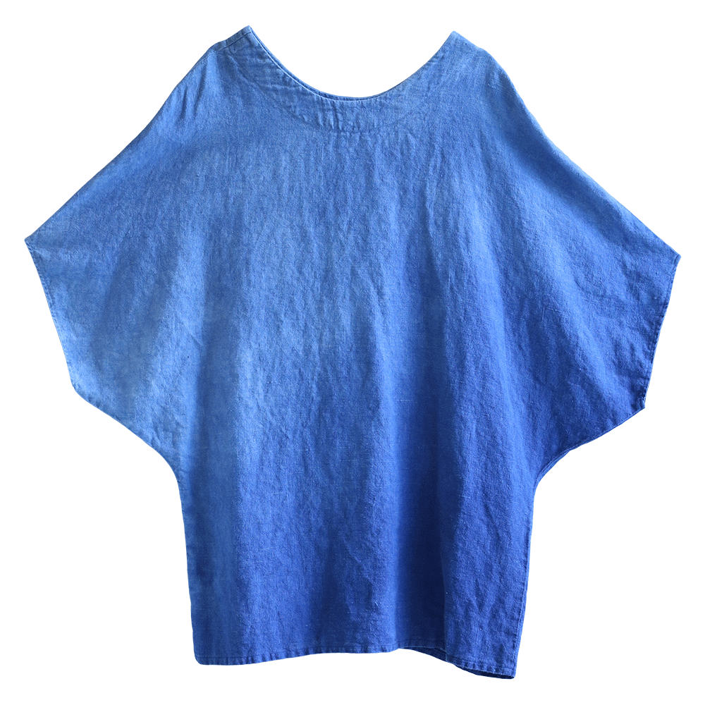 Blue Ombre Linen Dress