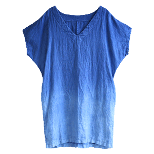Blue Ombre Linen Dress