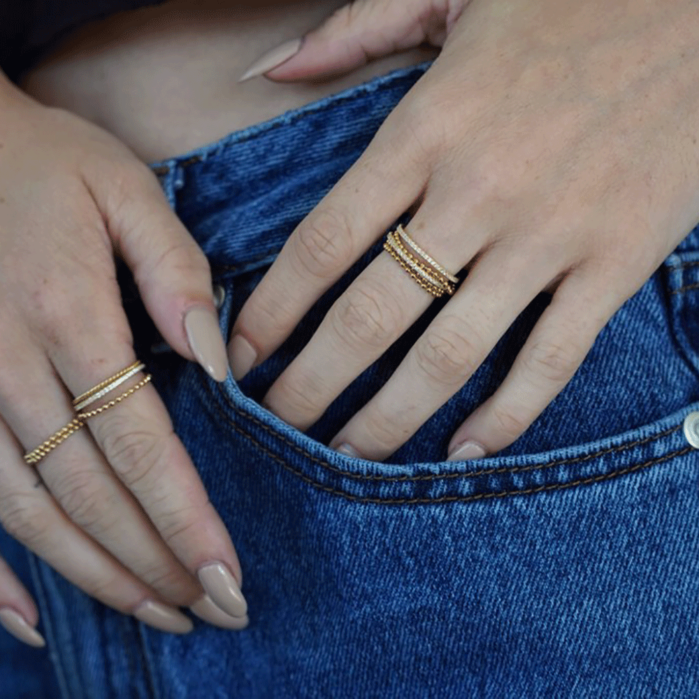 Gold Filled Ball Chain Ring, May Martin, Line & Label, Woman Owned Business