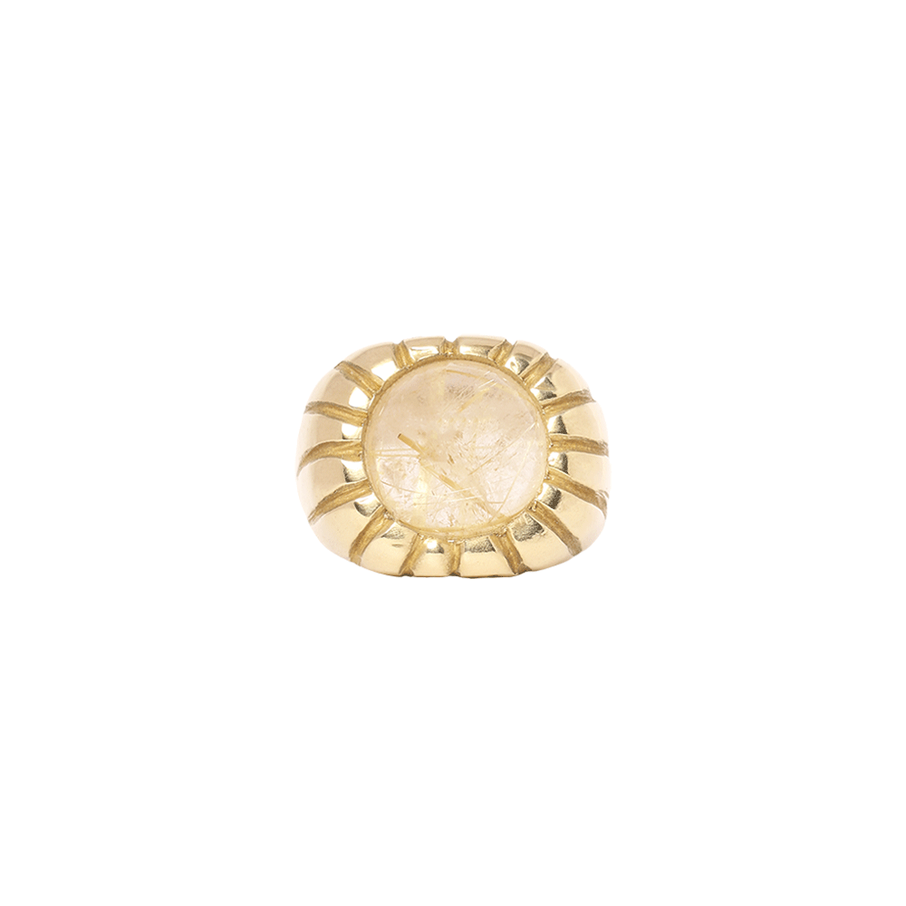 Brass Morella Ring with Gold Tourmaline