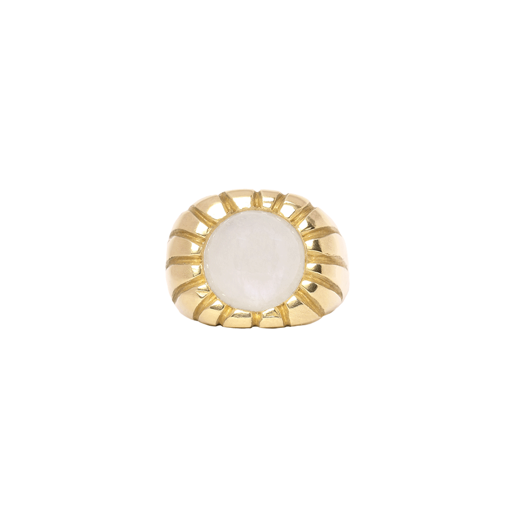 Brass Morella Ring with Moonstone