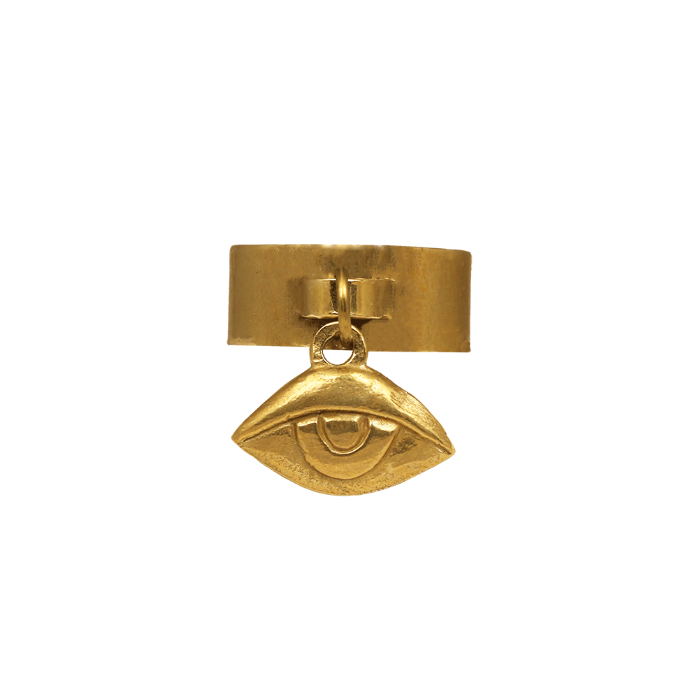 Brass Eye Charm Ring
