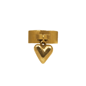 Brass Heart Charm Ring