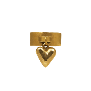 Brass Heart Charm Ring