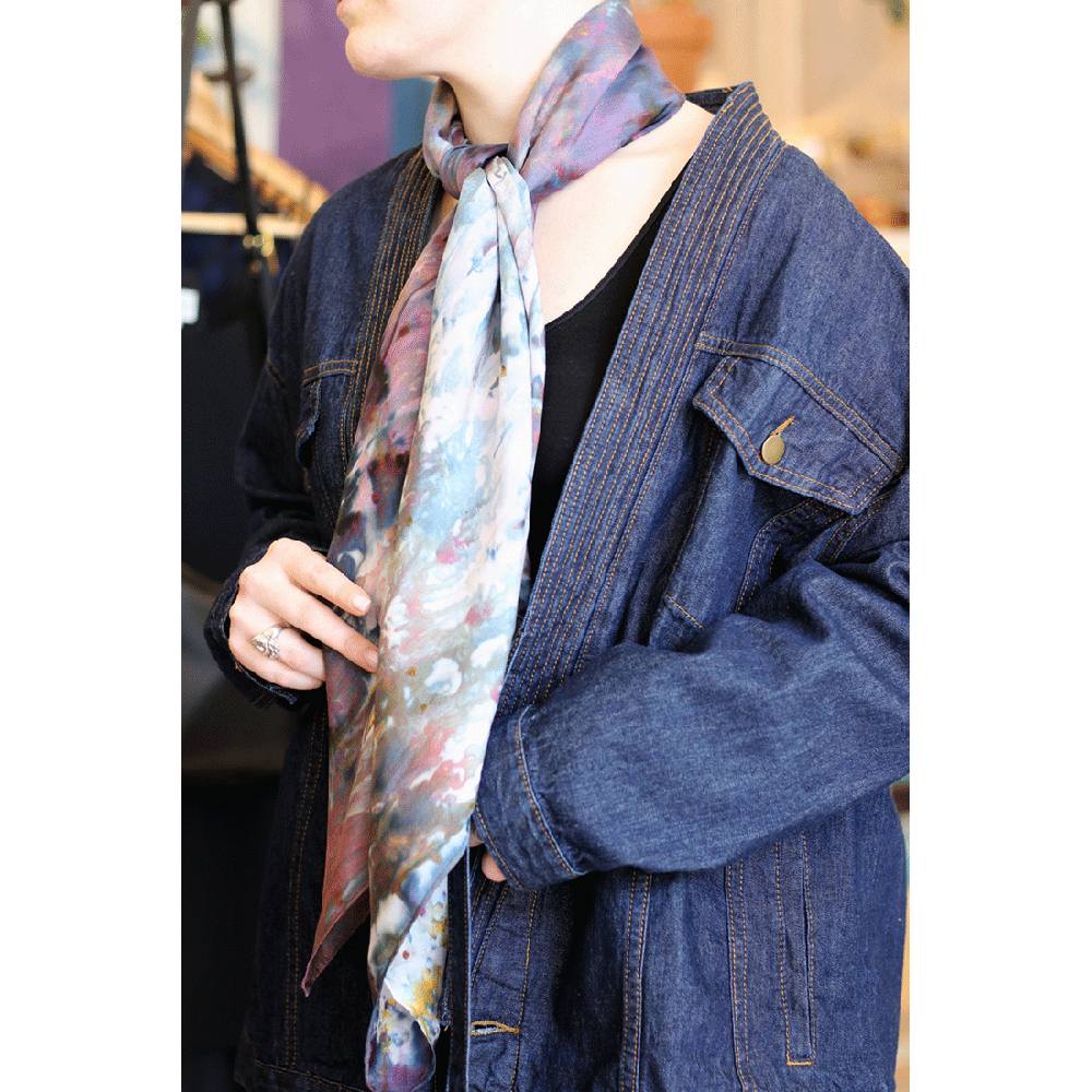 Ice Dyed Silk Scarf