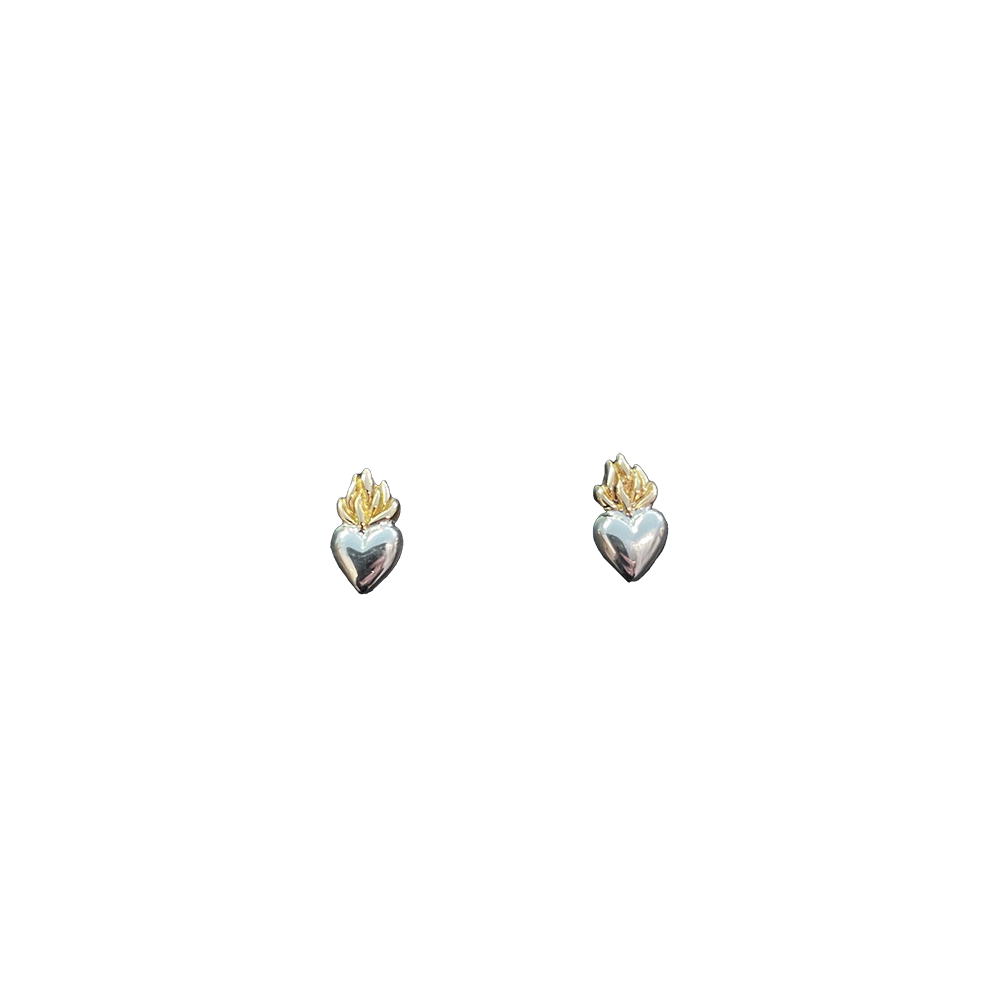 Heart Flame Studs